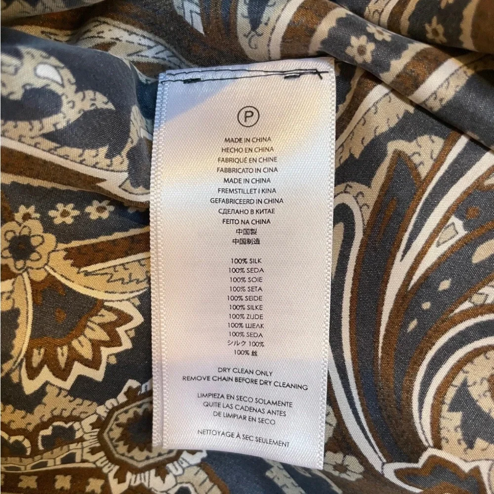 Michael Kors Blue Paisley Silk Scarf Tunic Top - NWT - Picture 8 of 8